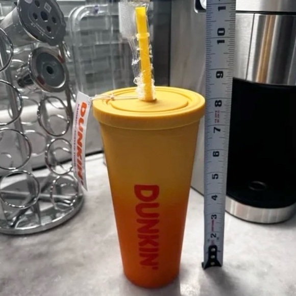 Dunkin Donuts Rainbow Collection - 24oz Acrylic Tumbler - Orange Ombre - NWT - Picture 3 of 4